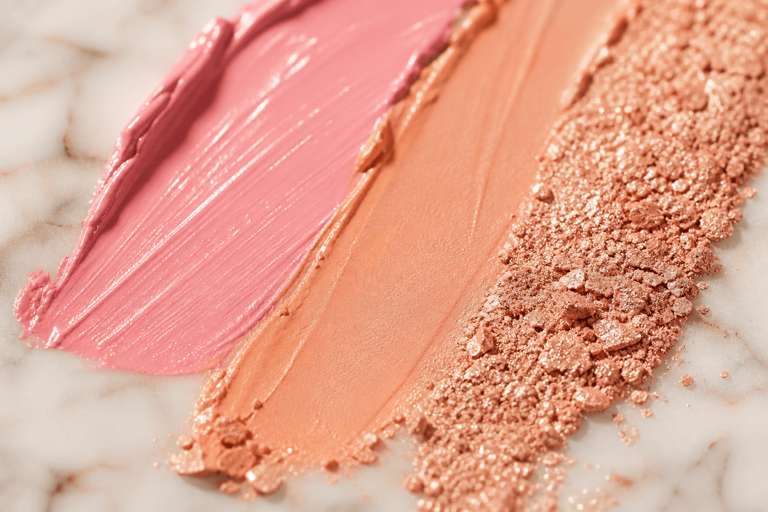 Macro close-up of cosmetic textures